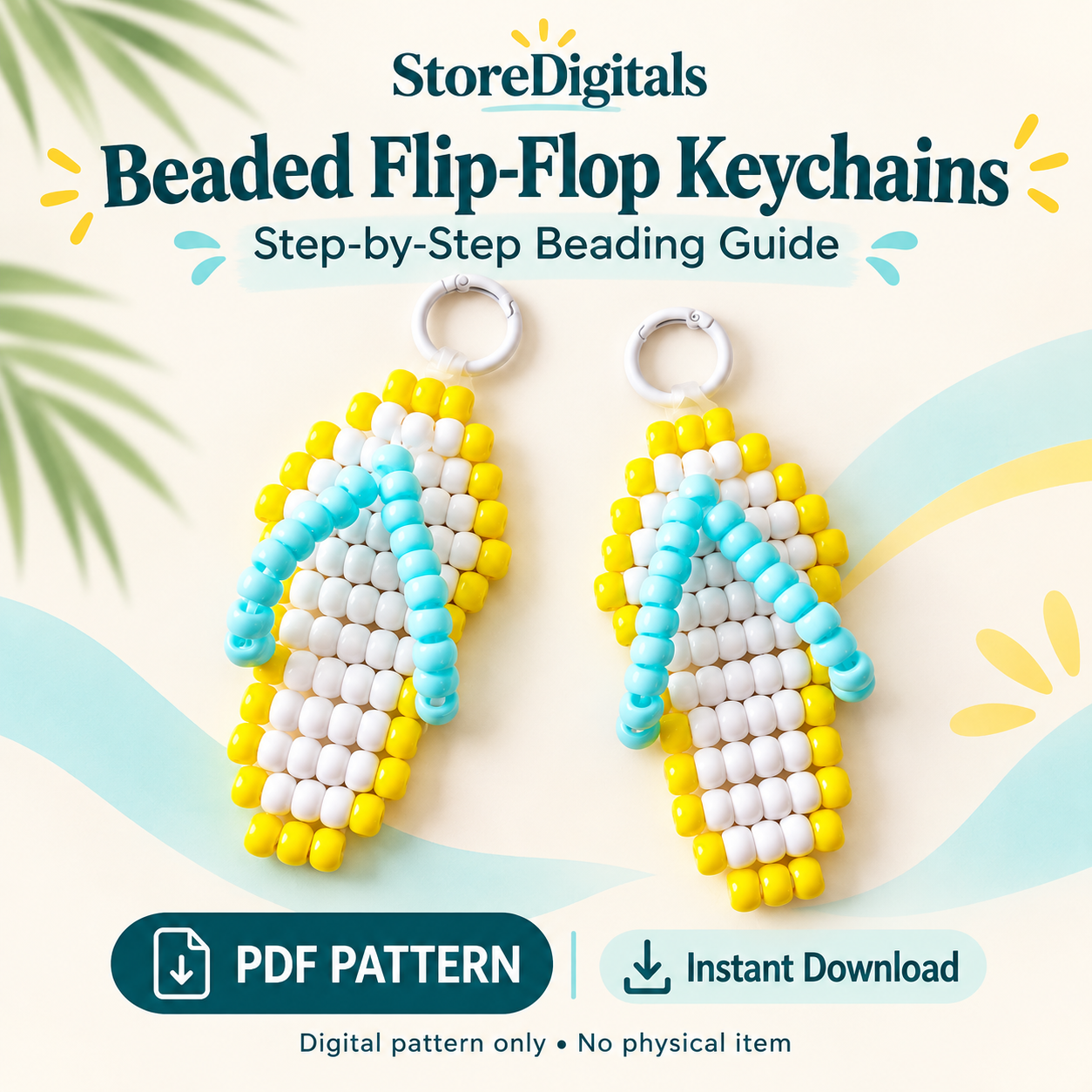 3D Beaded Flip-Flop Keychain PDF Pattern PDF pattern