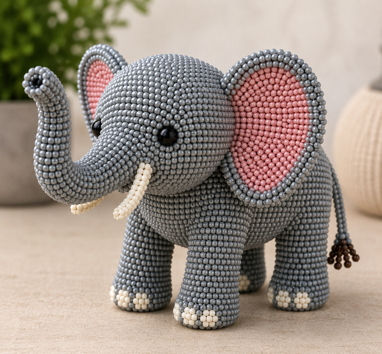 3D Beaded Elephant PDF Pattern gallery image