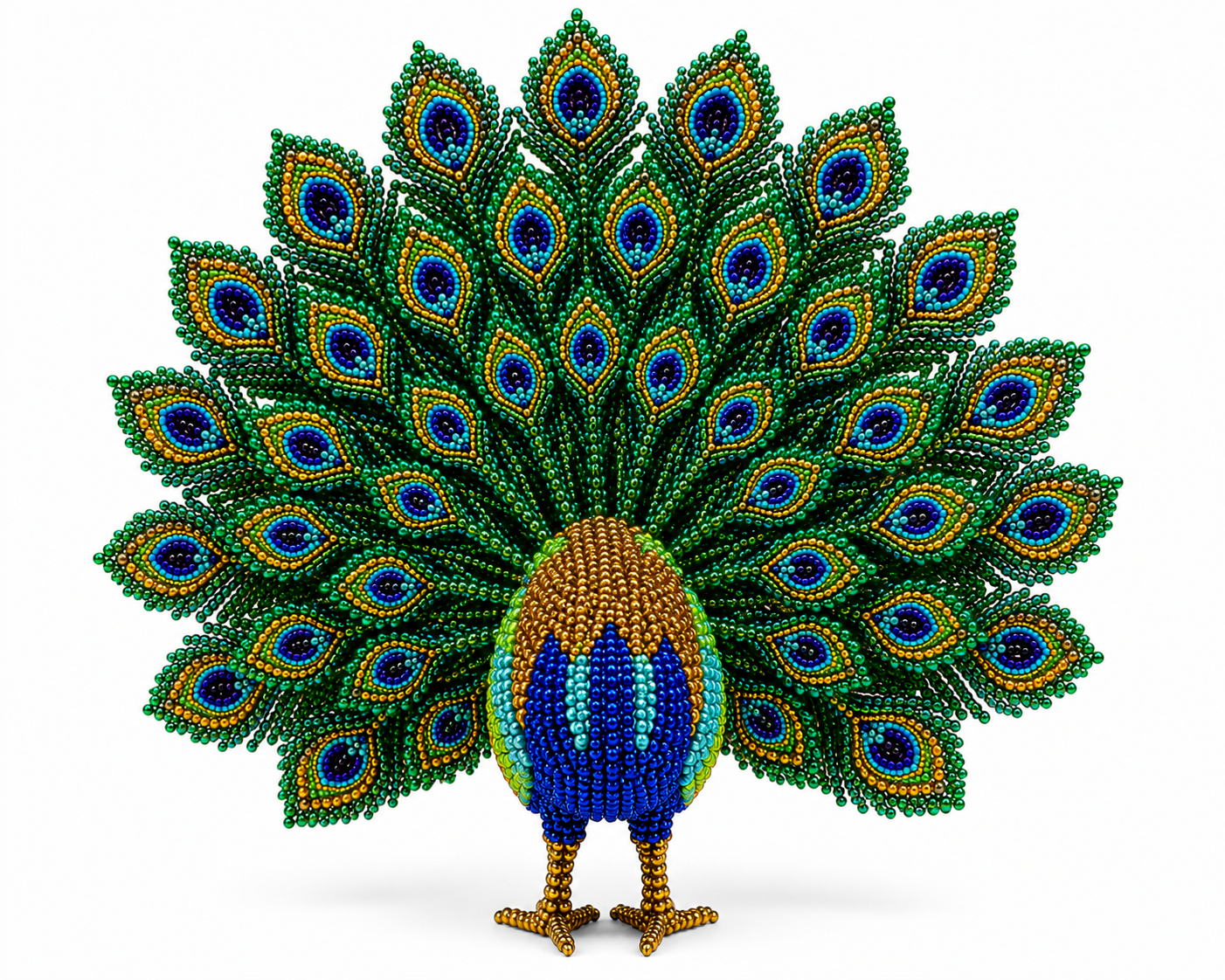 3D Beaded Peacock PDF Pattern gallery image