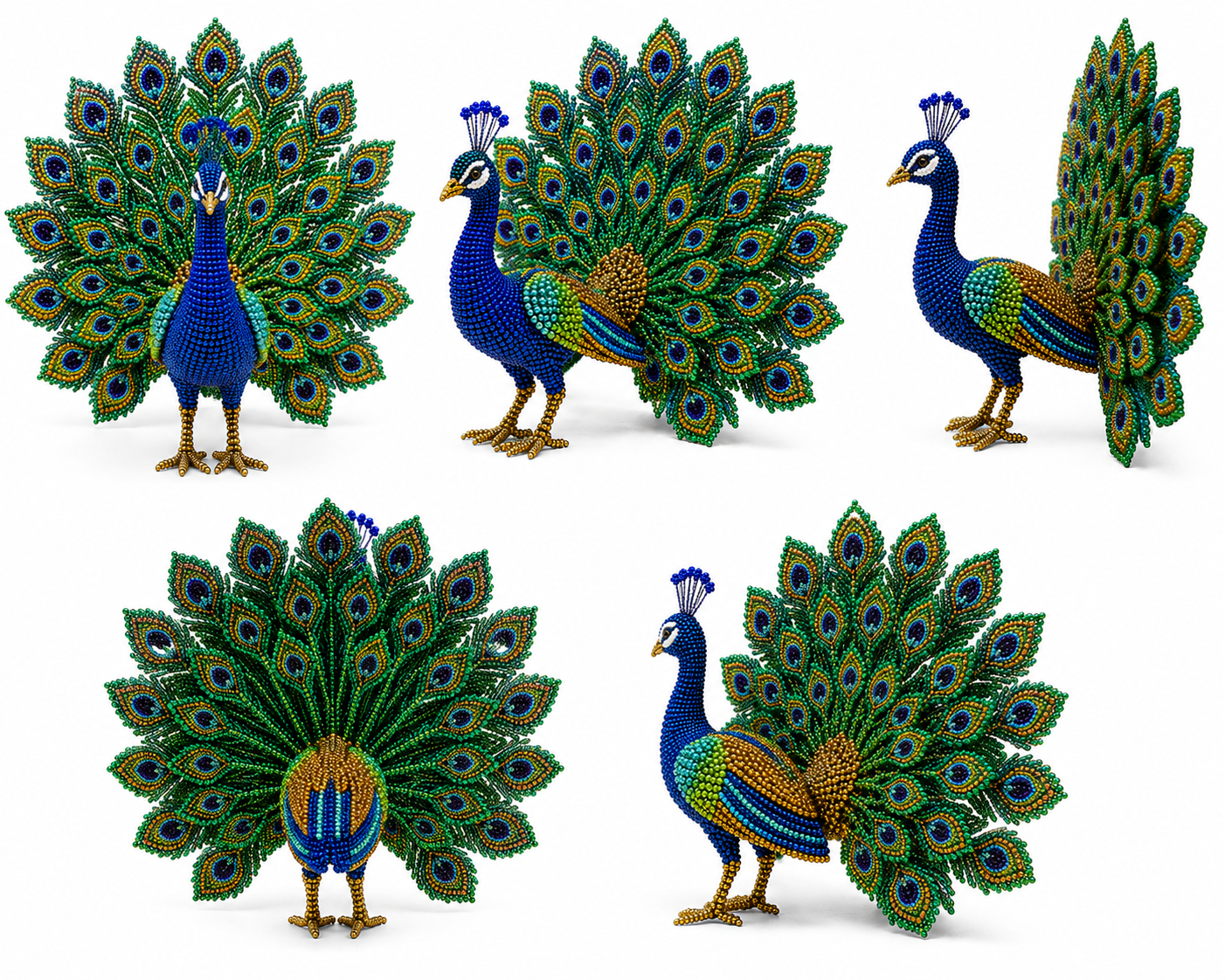 3D Beaded Peacock PDF Pattern gallery image
