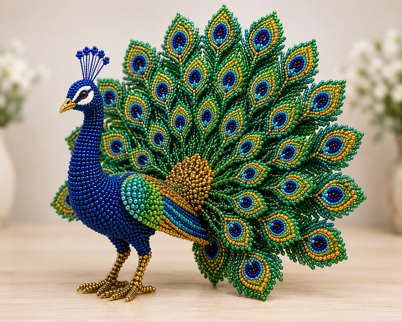 3D Beaded Peacock PDF Pattern gallery image