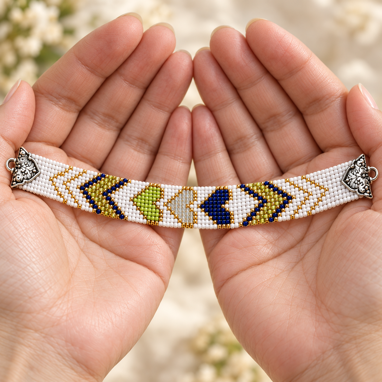Heart Beaded Bracelet PDF Pattern gallery image